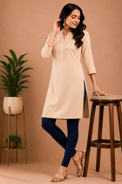 Women's Full Length Everyday Comfort Leggings - Navy | Soft Stretch Elastic Waist