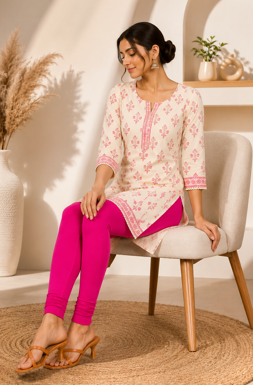Women's Full Length Everyday Comfort Leggings - Rani | Soft Stretch Elastic Waist