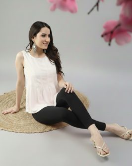 👗 Women’s Everyday Ankle Fit Leggings | Soft 🌿 Stretchable ✨ Comfortable Fit (Black)