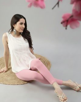 👗 Women’s Everyday Ankle Fit Leggings | Soft 🌿 Stretchable ✨ Comfortable Fit (Baby Pink)