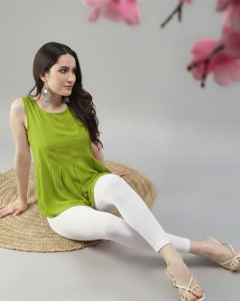 👗 Women’s Everyday Ankle Fit Leggings | Soft 🌿 Stretchable ✨ Comfortable Fit (White)