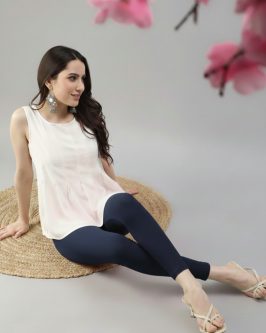 👗 Women’s Everyday Ankle Fit Leggings | Soft 🌿 Stretchable ✨ Comfortable Fit (Navy)