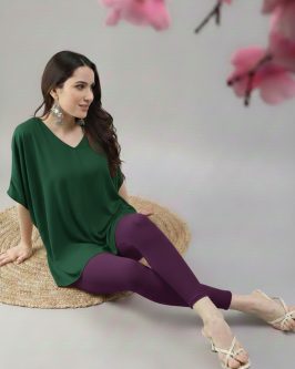 👗 Women’s Everyday Ankle Fit Leggings | Soft 🌿 Stretchable ✨ Comfortable Fit (Purple)