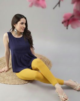 👗 Women’s Everyday Ankle Fit Leggings | Soft 🌿 Stretchable ✨ Comfortable Fit (Yellow)