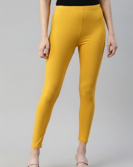 👗 Women’s Everyday Ankle Fit Leggings | Soft 🌿 Stretchable ✨ Comfortable Fit (Yellow)