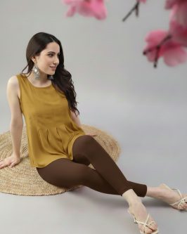 👗 Women’s Everyday Ankle Fit Leggings | Soft 🌿 Stretchable ✨ Comfortable Fit (Coffee)