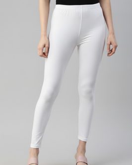 👗 Women’s Everyday Ankle Fit Leggings | Soft 🌿 Stretchable ✨ Comfortable Fit (White)